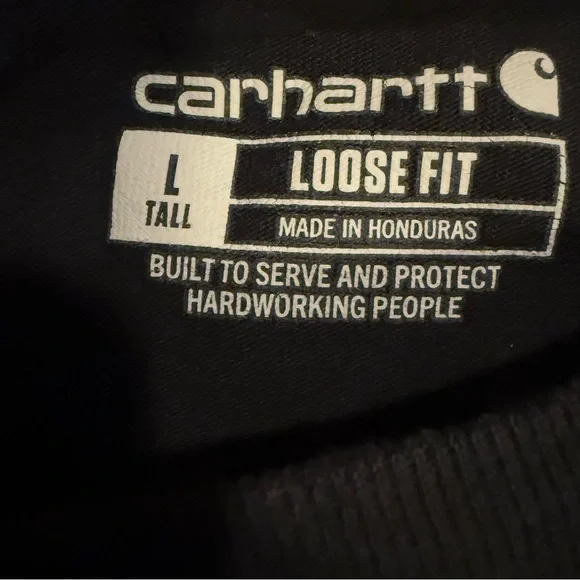 Carhartt loose fit heavy weight short-sleeve pocket T-shirt Black men’s Lg Tall - Picture 3 of 7